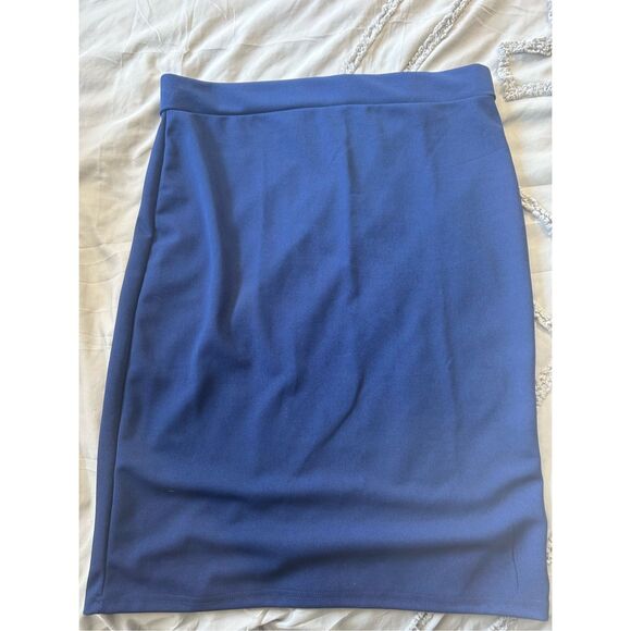 NEW Blue Pencil Stretch Skirt Career 16/18 - Picture 1 of 4
